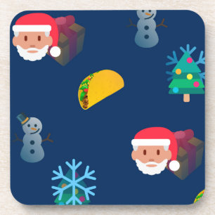 christmas taco emoji beverage coaster