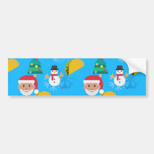christmas taco emoji bumper sticker