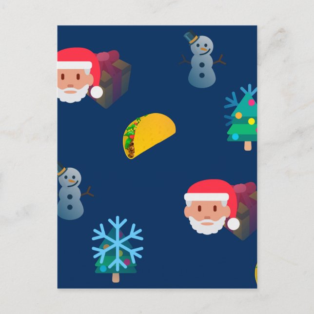 christmas taco emoji holiday postcard (Front)