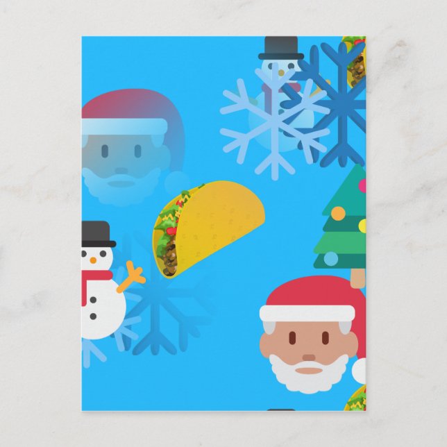christmas taco emoji holiday postcard (Front)