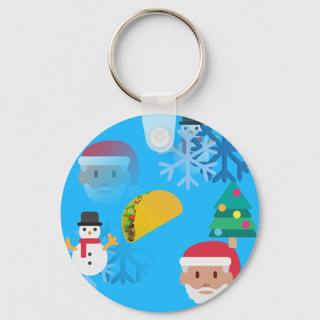 christmas taco emoji keychain (Front)
