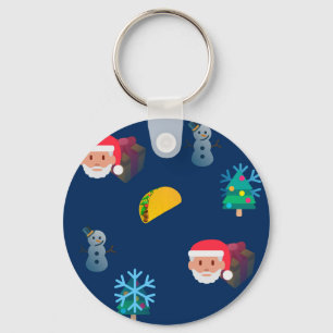 christmas taco emoji keychain