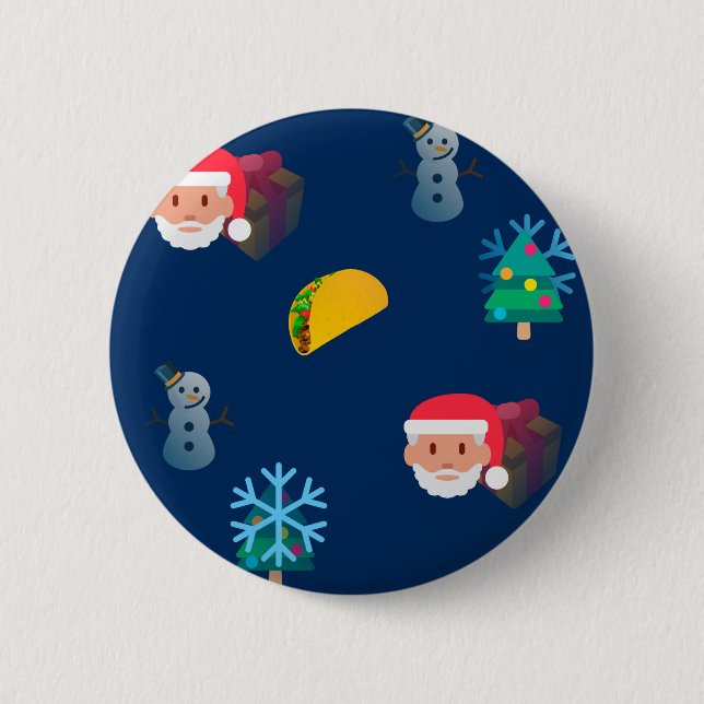 christmas taco emoji pinback button (Front)