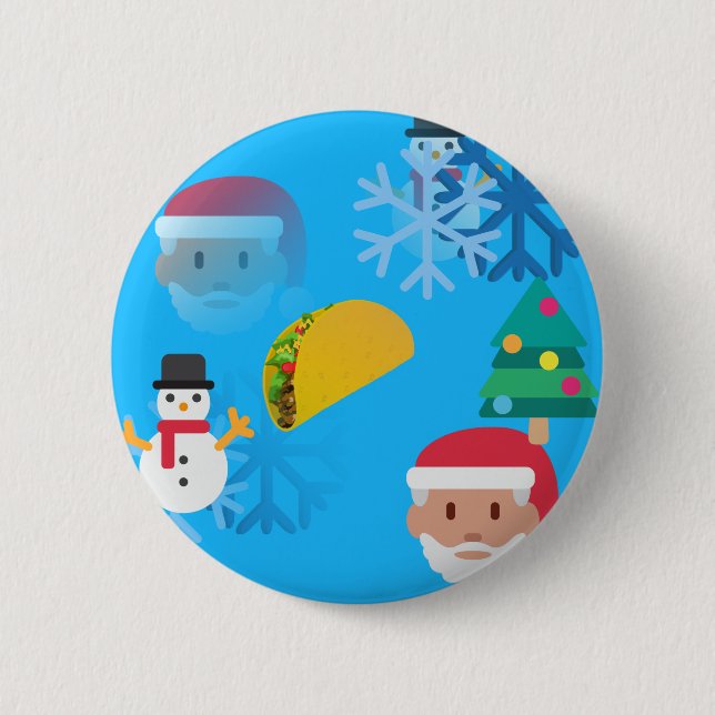 christmas taco emoji pinback button (Front)