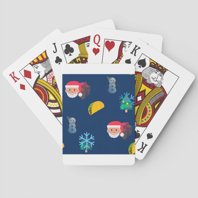 christmas taco emoji poker cards (Back)