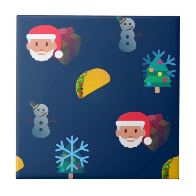 christmas taco emoji tile (Front)