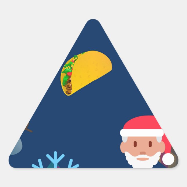 christmas taco emoji triangle sticker (Front)