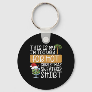 Christmas Tail Ugly Sweater Tropical Christmas Sum Keychain