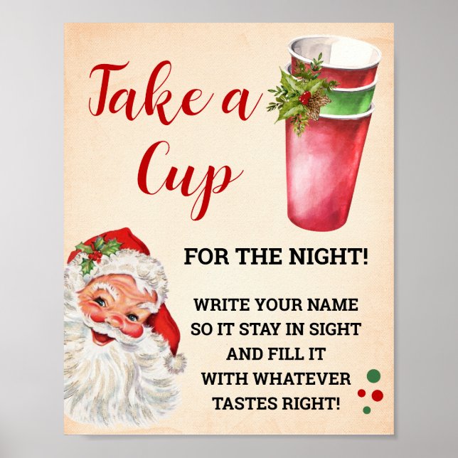 Christmas Take a Cup for the Night Sign (Front)
