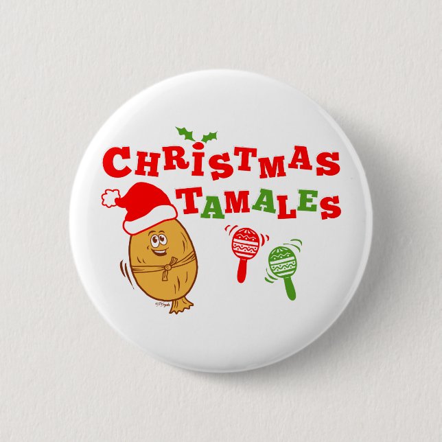 Christmas Tamales Button (Front)