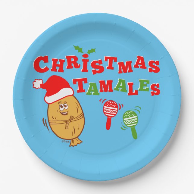 Christmas Tamales Paper Plates (Front)
