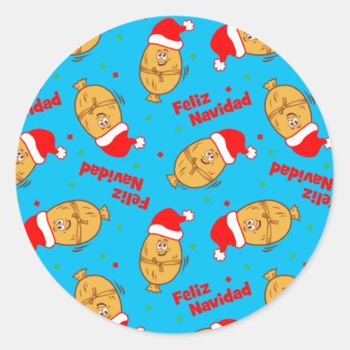 Christmas Tamales Pattern Classic Round Sticker