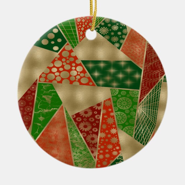 Christmas Tangle Ceramic Ornament (Front)