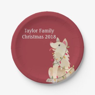 Christmas Tangles Customizable Paper Plates