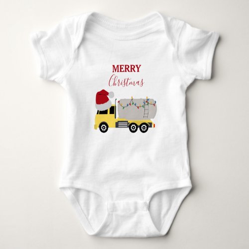 Christmas Tanker Truck Transportation Trucks Baby Bodysuit