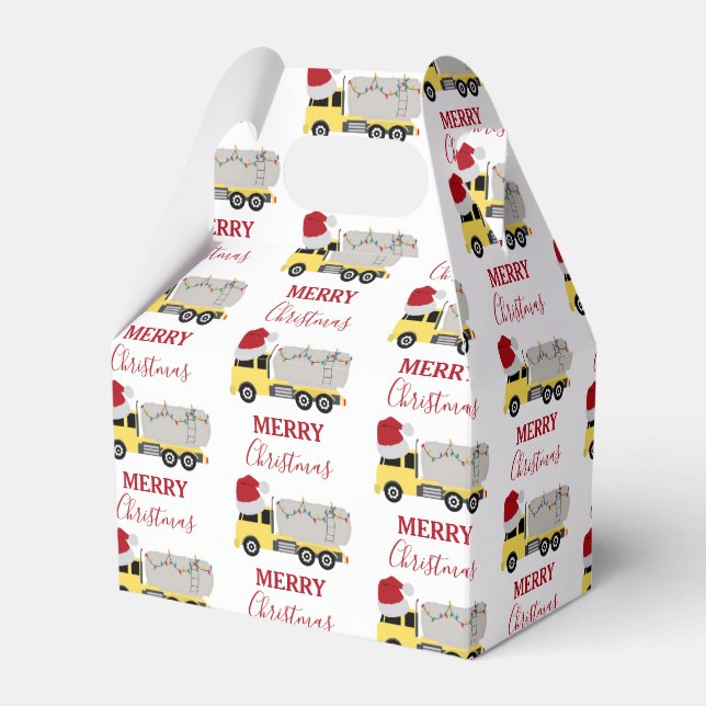 Christmas Tanker Truck Transportation Trucks Favor Boxes (Front Side)