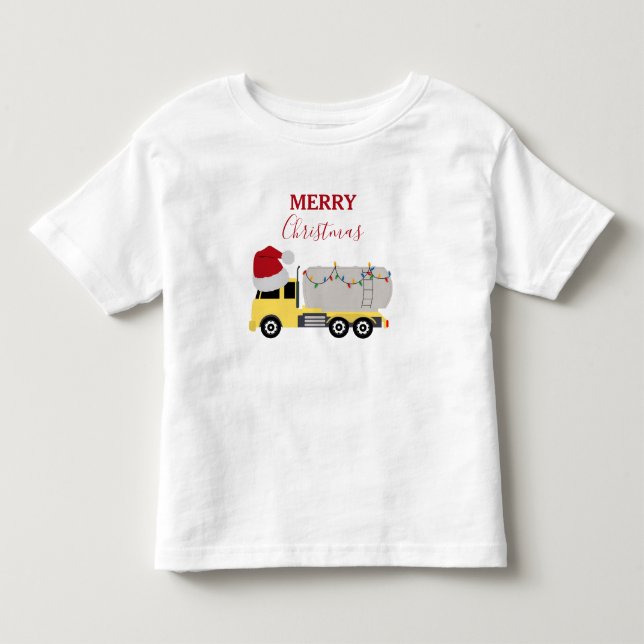 Christmas Tanker Truck Transportation Trucks Toddler T-shirt (Front)