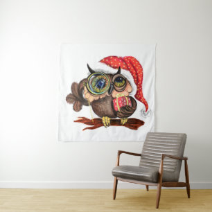 Christmas Tapestry Baby Owl with Gift