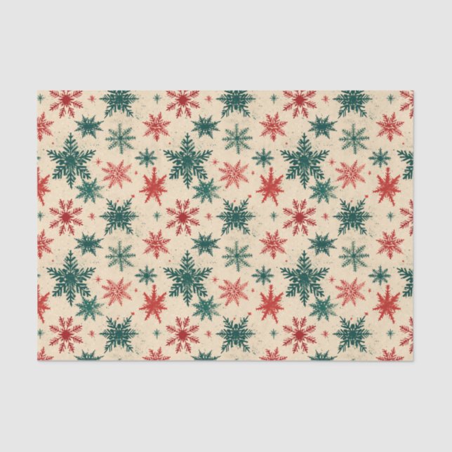 Christmas Tartan and Trees Seamless Tissue Paper (Front)