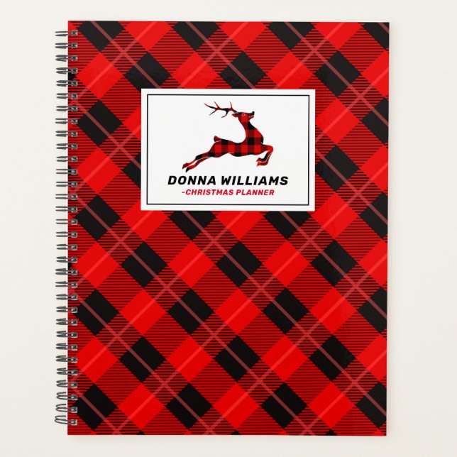 Christmas tartan & Christmas deer Planner (Front)