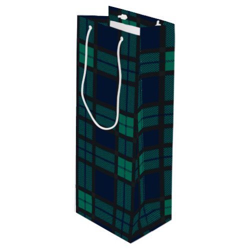 Christmas Tartan Clan Blackwatch Plaid Check Wine Gift Bag