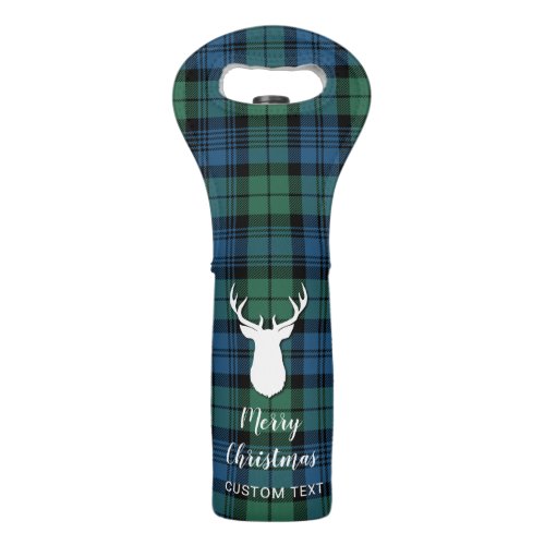 Christmas Tartan Clan Campbell Green Plaid Custom Wine Bag