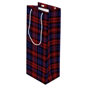 Christmas Tartan Clan MacLachlan Purple Red Plaid Wine Gift Bag