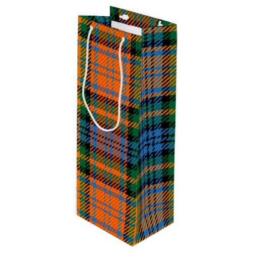 Christmas Tartan Clan Murray Orange Plaid Wine Gift Bag