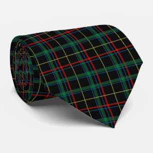 Christmas Tartan Green Black Red Neck Tie