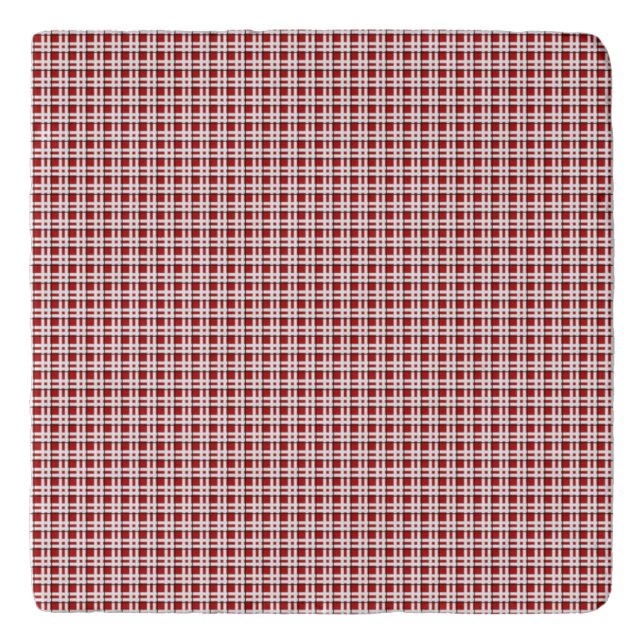 Christmas Tartan in Red and White Trivet (Front)