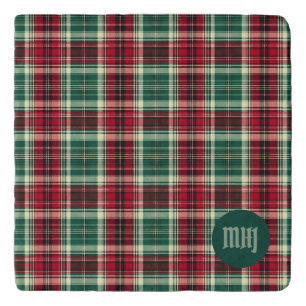Christmas Tartan Monogram Trivet