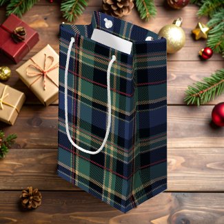 Christmas Tartan Navy Blue Green ID1141B