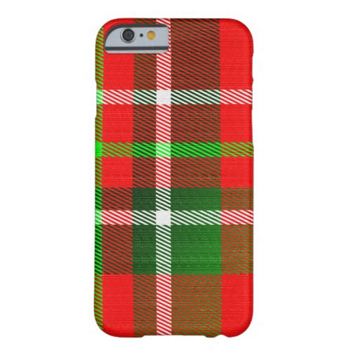 Christmas Tartan Pattern Barely There iPhone 6 Case