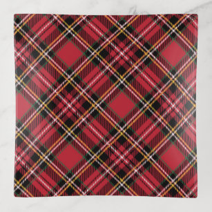 Christmas Tartan Pattern Trinket Tray