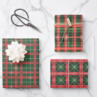 Christmas Tartan Pattern Wrapping Paper Sheets