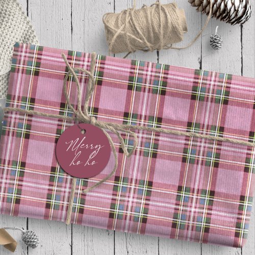 Christmas Tartan PinkGreen ID768 Wrapping Paper