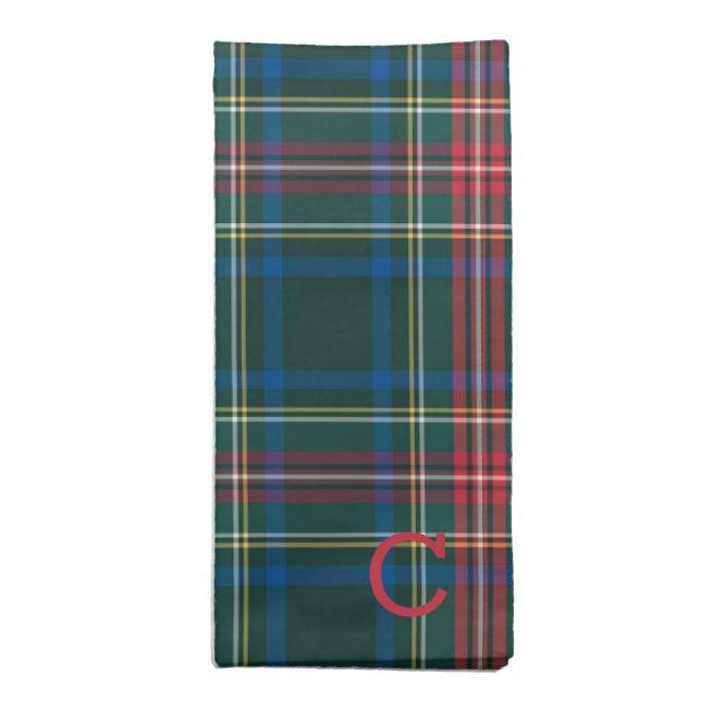 Christmas Tartan Plaid Classic Preppy Fabric  Cloth Napkin (Folded)