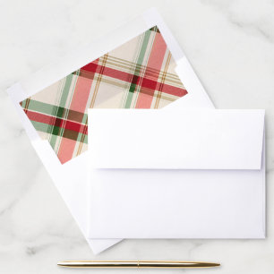 Christmas Tartan Plaid Envelope Liners