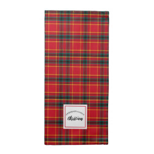 Christmas Tartan Plaid Family Name Cloth Napkin