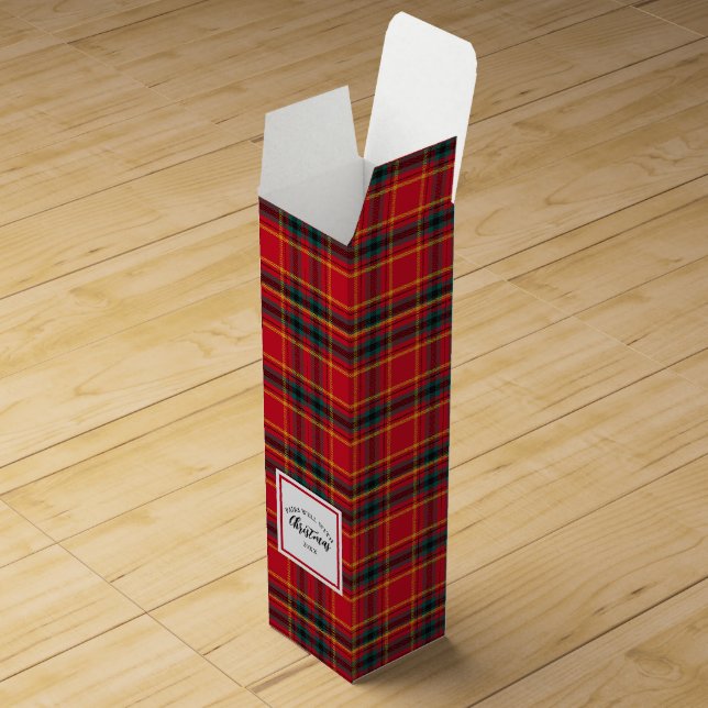 Christmas Tartan Plaid Pairs Well With Wine Box (Opened)