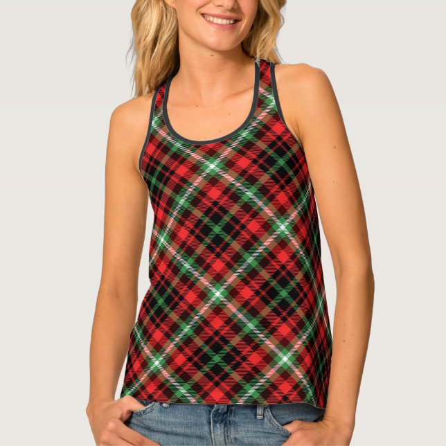 Christmas Tartan Plaid Tank Top (Front)