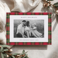 Christmas Tartan Plaid Two Sided Family Photo
