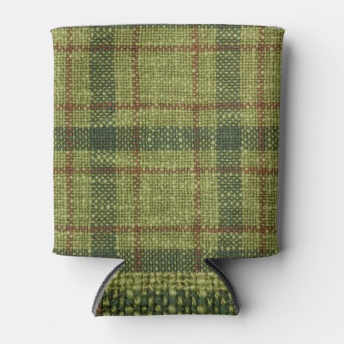 Christmas tartan red and green can cooler