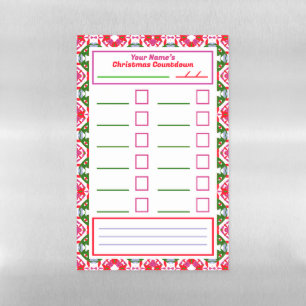 Christmas Task Reminder Item Tracker To Do List Magnetic Dry Erase Sheet