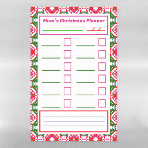 Christmas Task Tracker To Do List Planner Fridge Magnetic Dry Erase Sheet