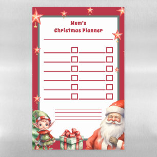 Christmas Task Tracker To Do List Planner Fridge Magnetic Dry Erase Sheet