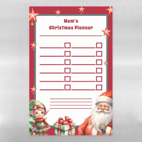 Christmas Task Tracker To Do List Planner Fridge Magnetic Dry Erase Sheet