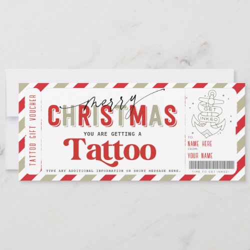 Christmas Tattoo Gift Voucher Template Idea