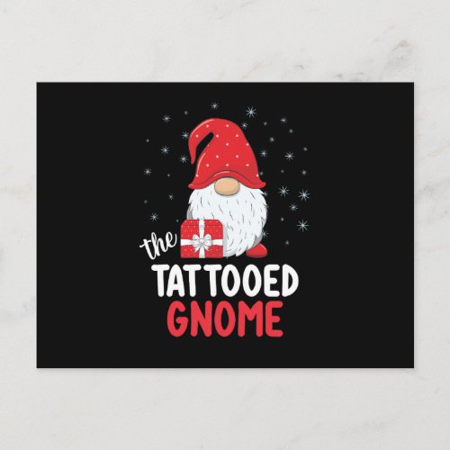 Christmas Tattooed Cute Gnome Postcard