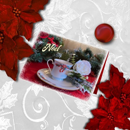 Christmas Tea Foil Folded Card